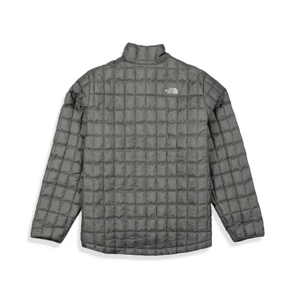 The North Face Thermoball Puffer Jacket Women's M Gray Insulated Full Zip KFC457